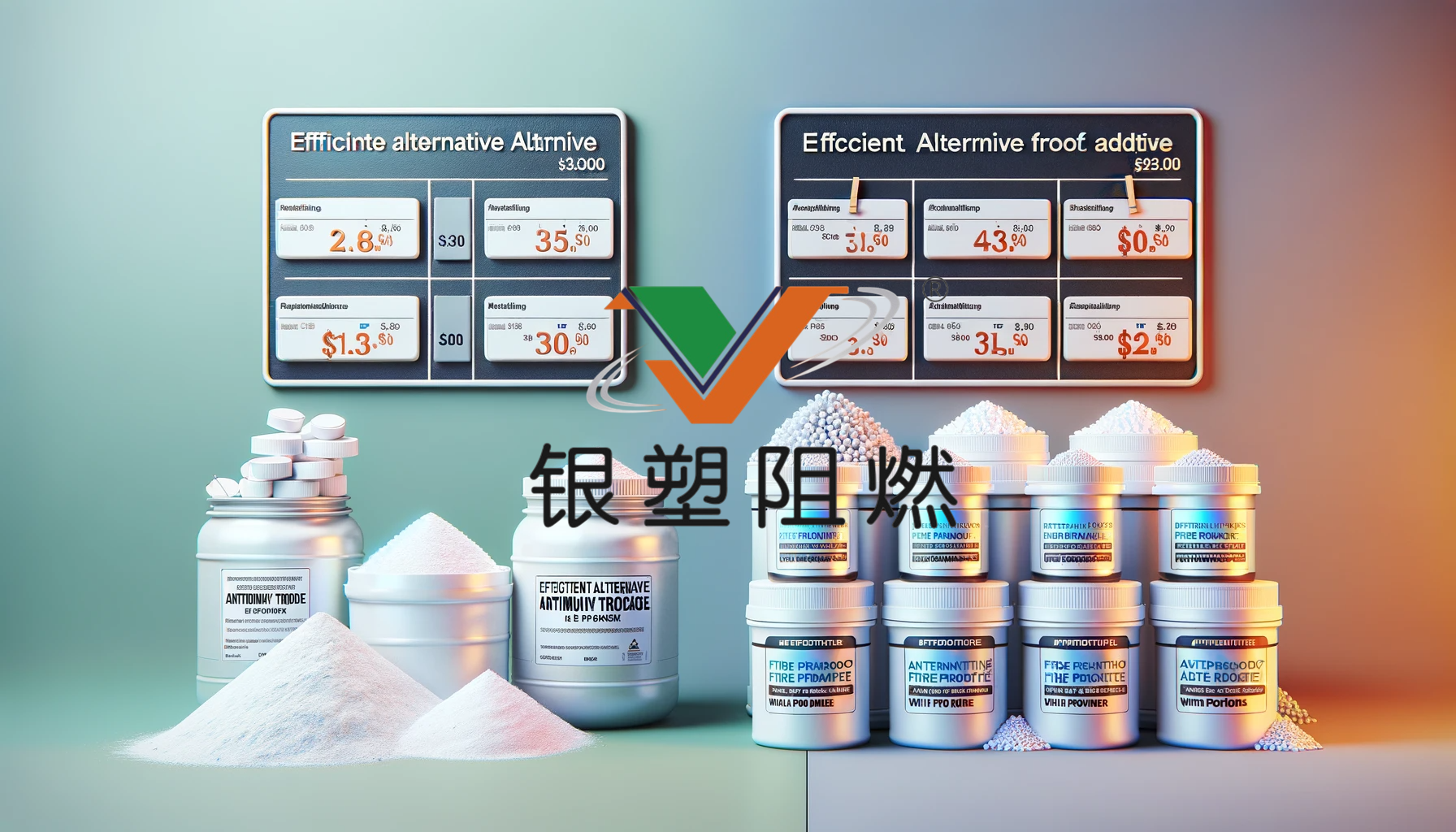 DALL·E 2024-01-31 09.23.07 - Create an image for the article titled 'Efficient Alternative Fire Proof Additives for Expensive Antimony Trioxide, is White Powder'. The image should.png